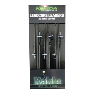 Korda Leadcore Leader Ring Swivel - 1m Weed/Silt